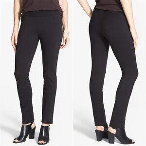 Eileen Fisher Yoke Detail Stretch Knit Skinny Pant Black. Office Mature #F4JH XL